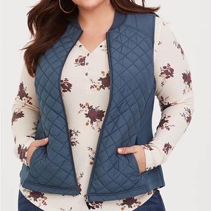 Torrid Muted Teal Quilted Puffer Vest